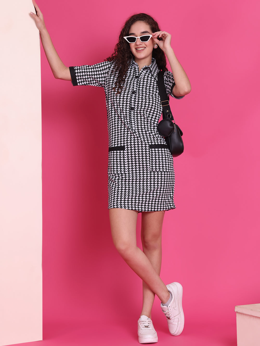 Women A-line Black Above Knee/Mid Thigh Length Dress