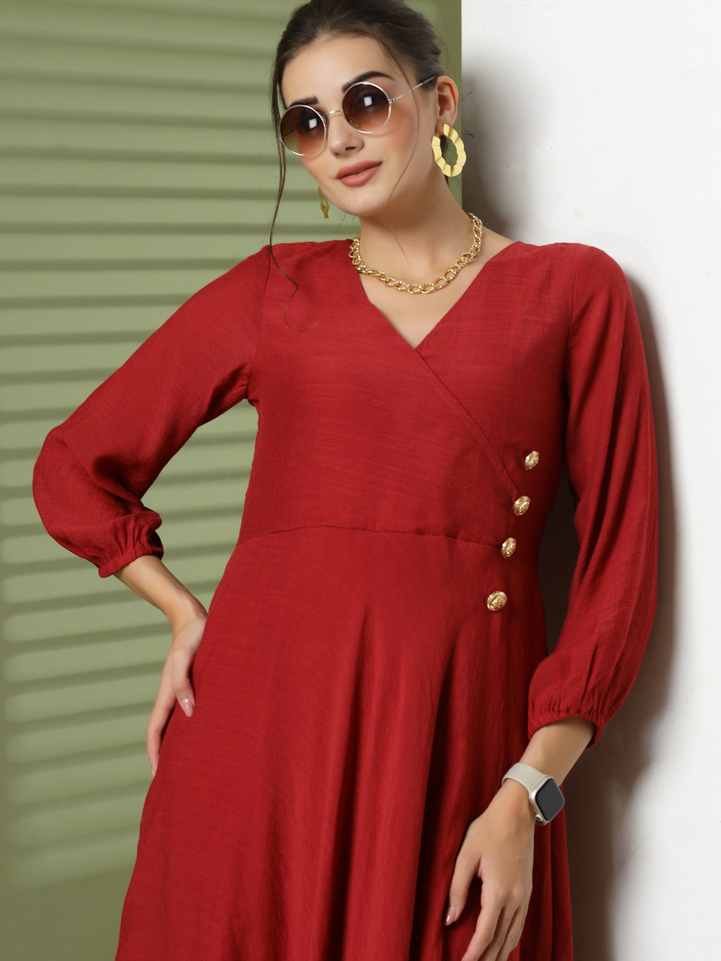 Women Solid Pure Cotton Anarkali Kurta  (Maroon)