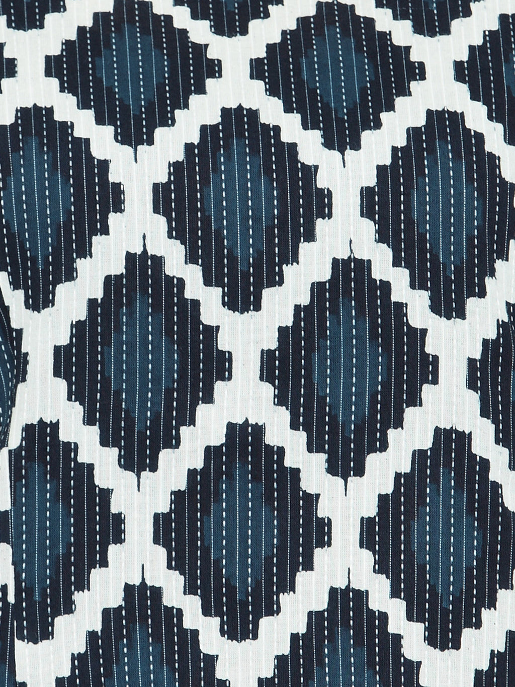 Women Geometric Print Pure Cotton Straight Kurta  (Blue)