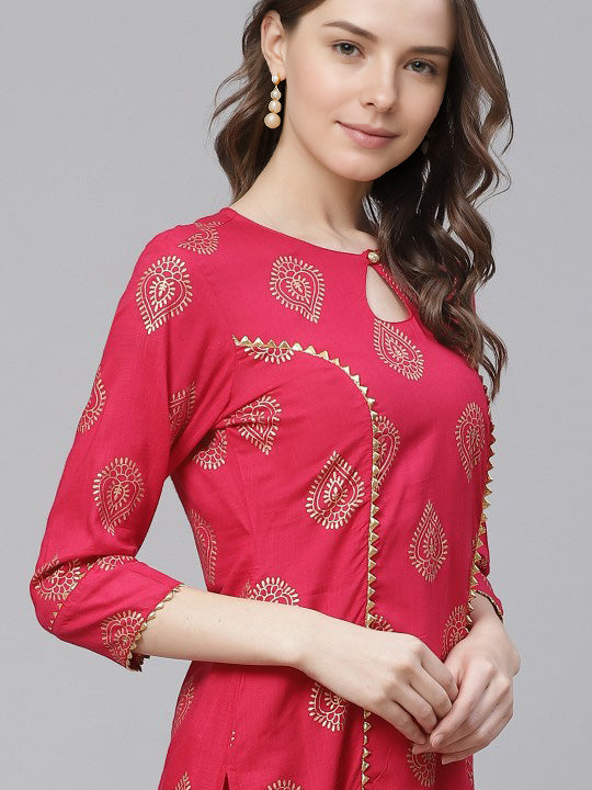 Women Viscose Rayon Kurta Pant Set