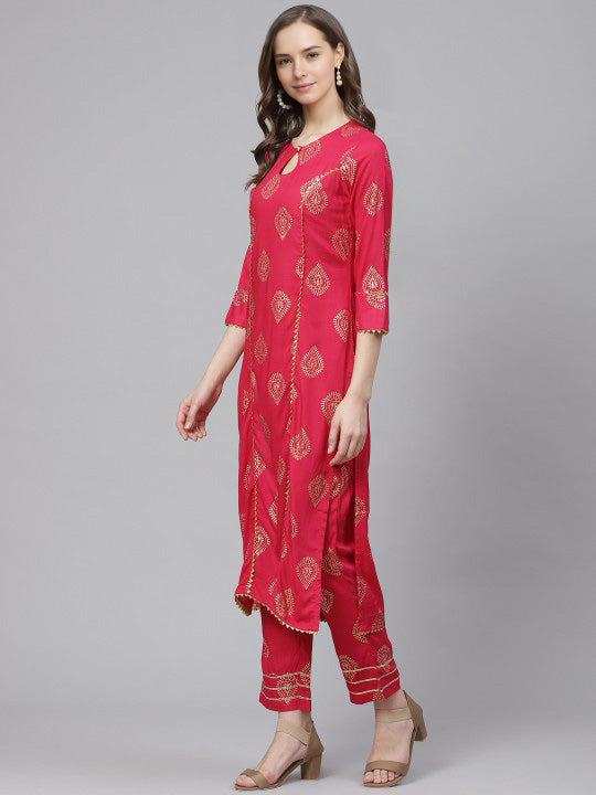 Women Viscose Rayon Kurta Pant Set