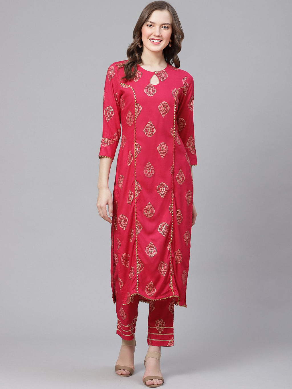 Women Viscose Rayon Kurta Pant Set