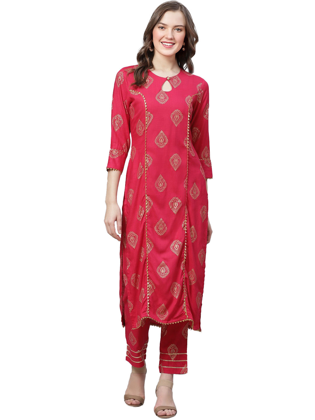 Women Viscose Rayon Kurta Pant Set