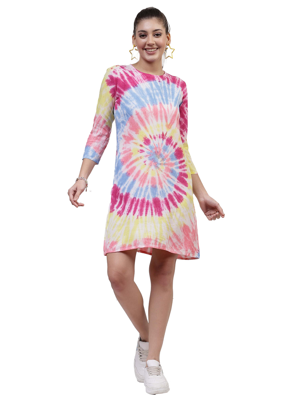 Women A-line Pink Above Knee/Mid Thigh Length Dress